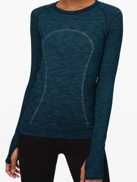 lululemon athletica Tops - Lululemon Swiftly Tech Long Sleeve Seamless Top in Slate Blue Athletic Yoga 4